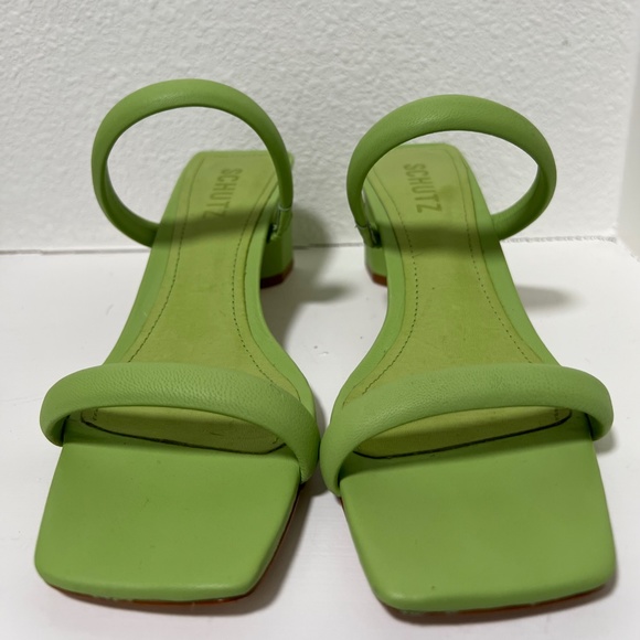 SCHUTZ Green Heeled Sandals - Picture 2 of 5